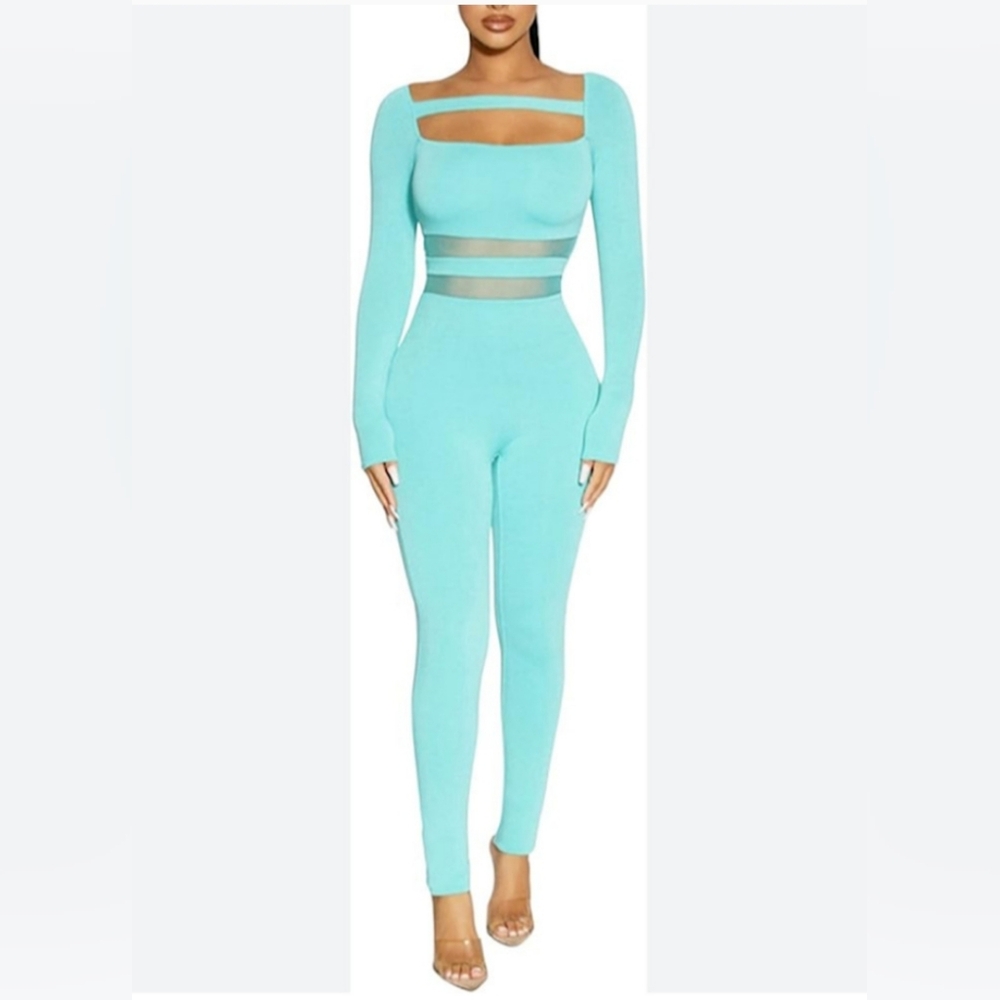 Naked Wardrobe Teal Jumpsuit